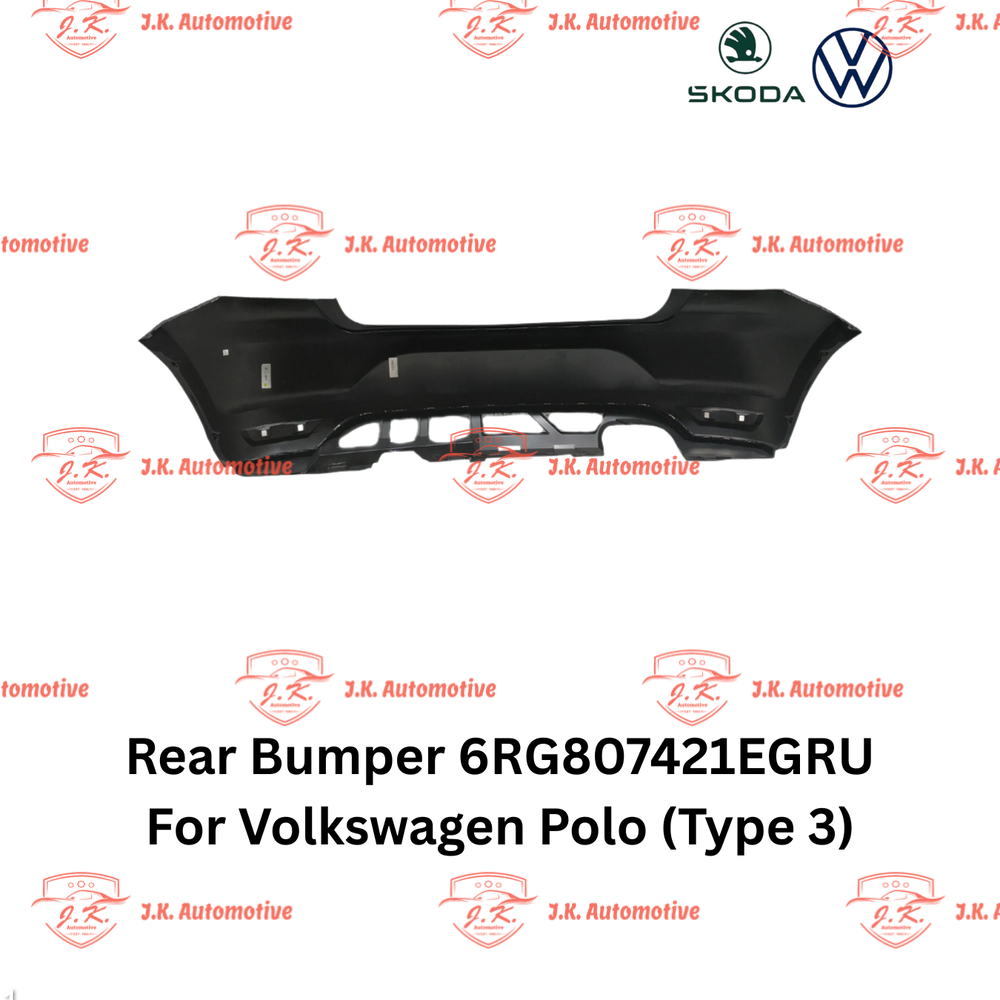 Rear Bumper 6RG807421EGRU For Volkswagen Polo (Type 3) VAG OEM (2010–2022)