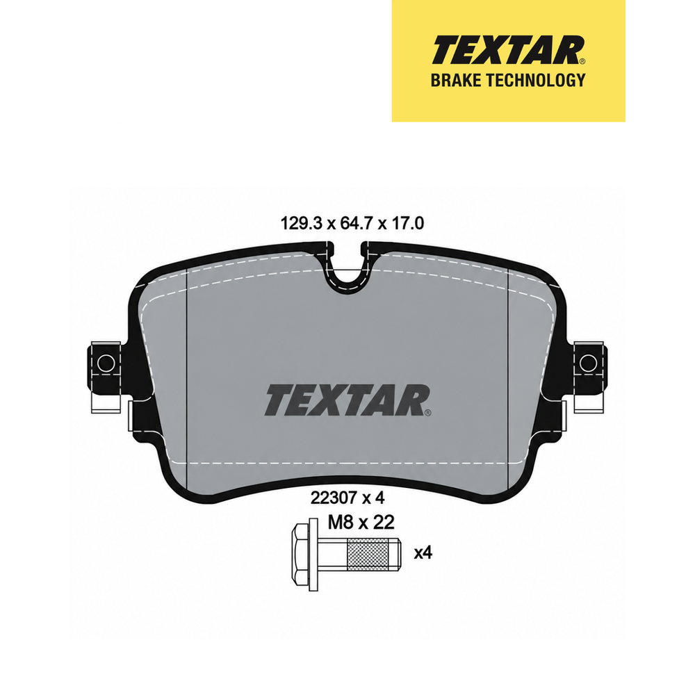 Textar Germany Rear Brake Pads Set of 4 for Audi Q7 4M – Textar 2230701 – OEM 4M0698451M / 4M0698451N / 4M0698451BP / 4M0698451BN