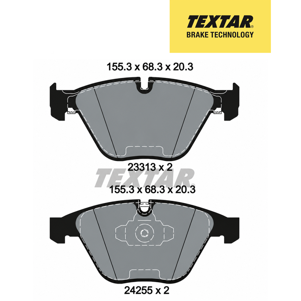 Textar Germany Front Brake Pads Set of 4 for BMW X1 E84 – Textar 2331301 – OEM 34112288858 / 34112288862 / 34112288867 / 34112288869