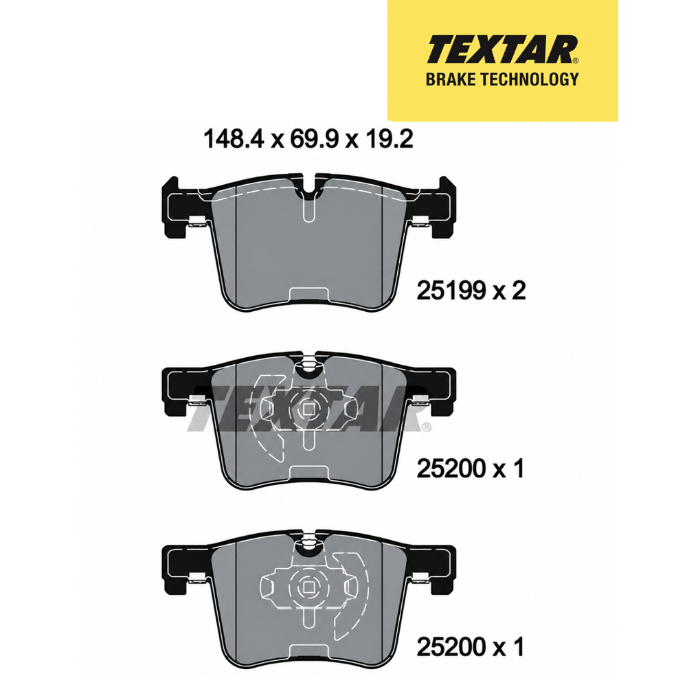 Textar Germany Front Brake Pads Set of 4 for BMW 3 Series Gran Turismo F34 – Textar 2519901 – OEM 34118855010 / 34116854126 / 34116856193 / 34112456868