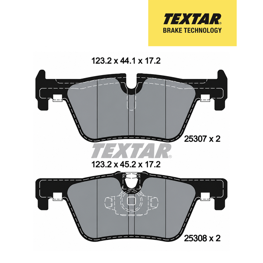 Textar Germany Rear Brake Pads Set of 4 for BMW 3 Series F30 – Textar 2530701 – OEM 34218855013 / 34216873093 / 34216850569 / 34212468436