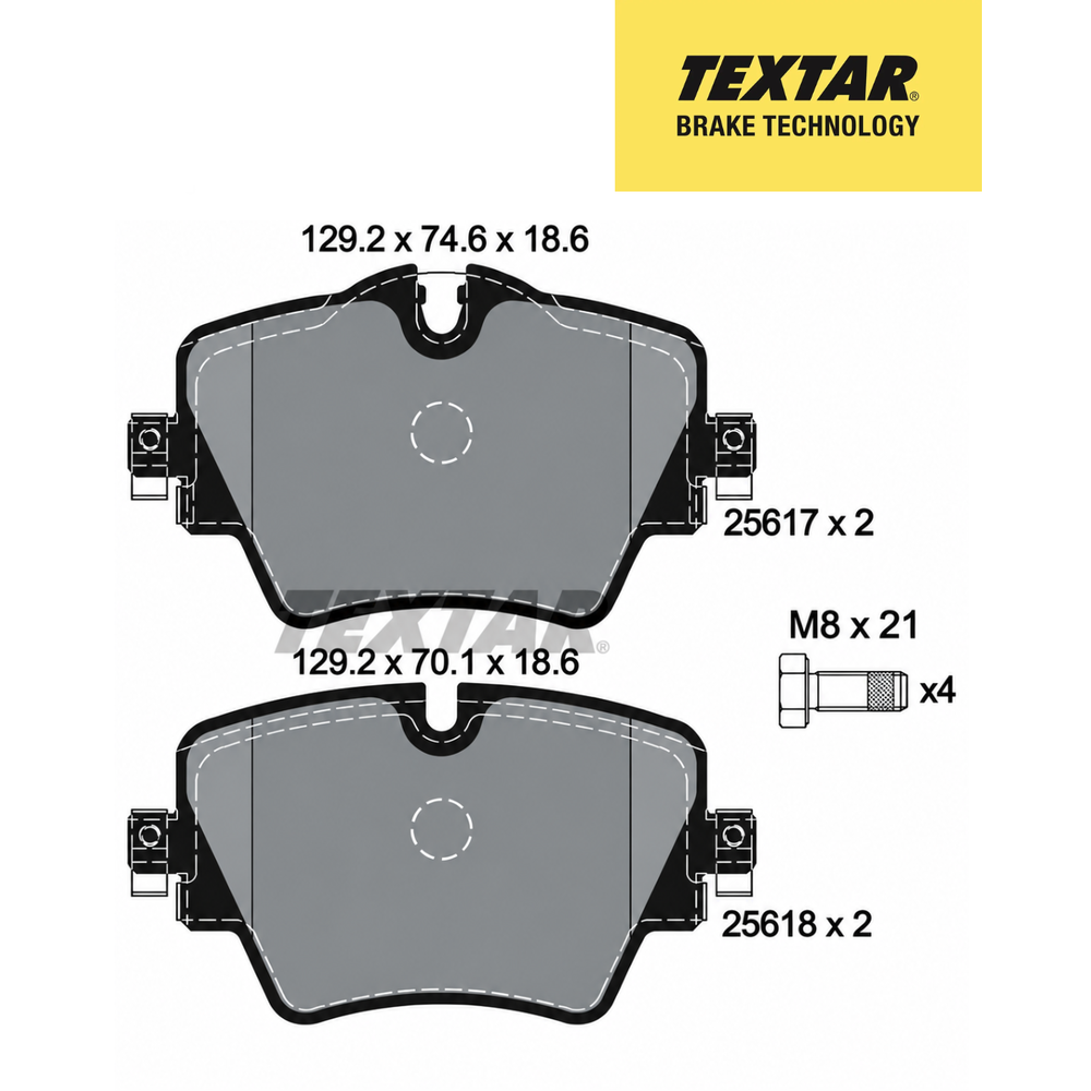 Textar Germany Front Brake Pads Set of 4 for BMW 5 Series G30 – Textar 2561701 – OEM 34118867481 / 34116890553 / 34118843653 / 34108870743