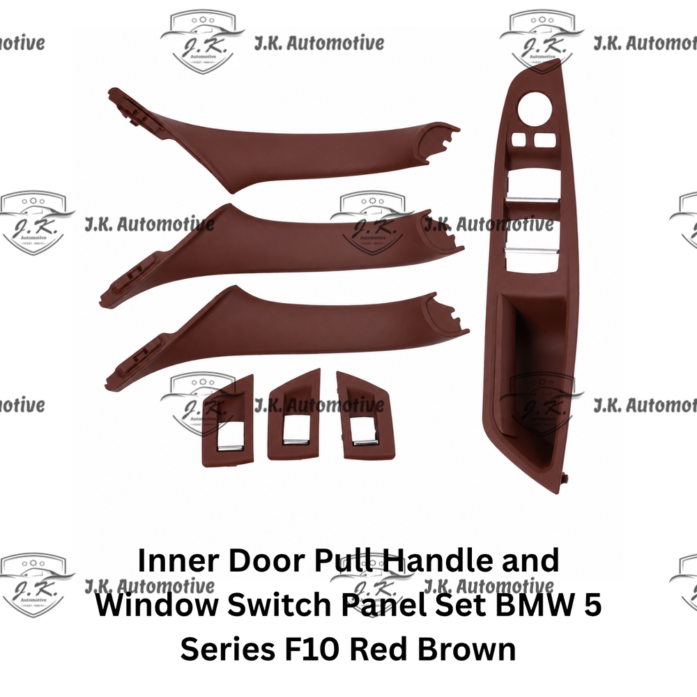 Inner Door Pull Handle and Window Switch Panel Set BMW 5 Series F10 Red Brown (2010 – 2017)