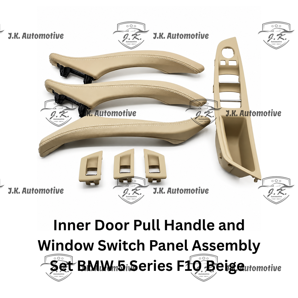 Inner Door Pull Handle and Window Switch Panel Assembly Set BMW 5 Series F10 Beige (2010 – 2017)