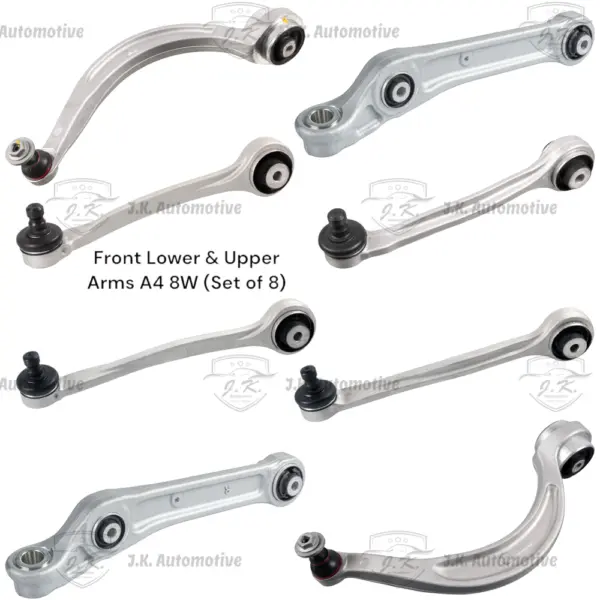 Front Lower Arms And Upper Arms For Audi A4 8W (Set of 8) - 8W0407693B & 8W0407694B & 8W0407151A & 8W0407152A & 8W0407505C & 8W0407509B & 8W0407510B & 8W0407506C