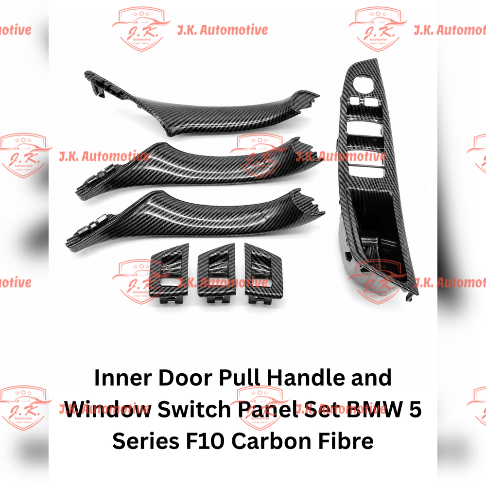 Inner Door Pull Handle and Window Switch Panel Set BMW 5 Series F10 Carbon Fibre (2010 – 2017)