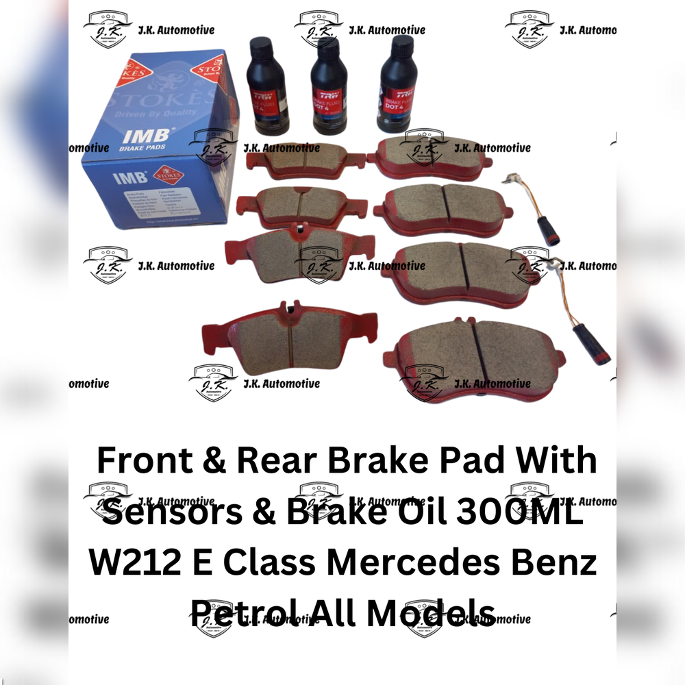 Front And Rear Brake Pad With Sensors And FREE Brake Oil 300ML W212 E Class Mercedes Benz Petrol All Models - A0034205120 / A0044204420 / 2333481 / A0004200905 / A0004200305 / A0064207120 / 2430601 - Image 2