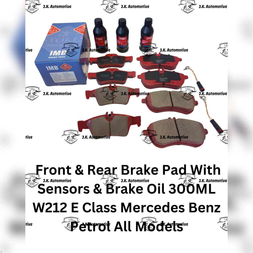Front And Rear Brake Pad With Sensors And FREE Brake Oil 300ML W212 E Class Mercedes Benz Petrol All Models - A0034205120 / A0044204420 / 2333481 / A0004200905 / A0004200305 / A0064207120 / 2430601 - Image 3