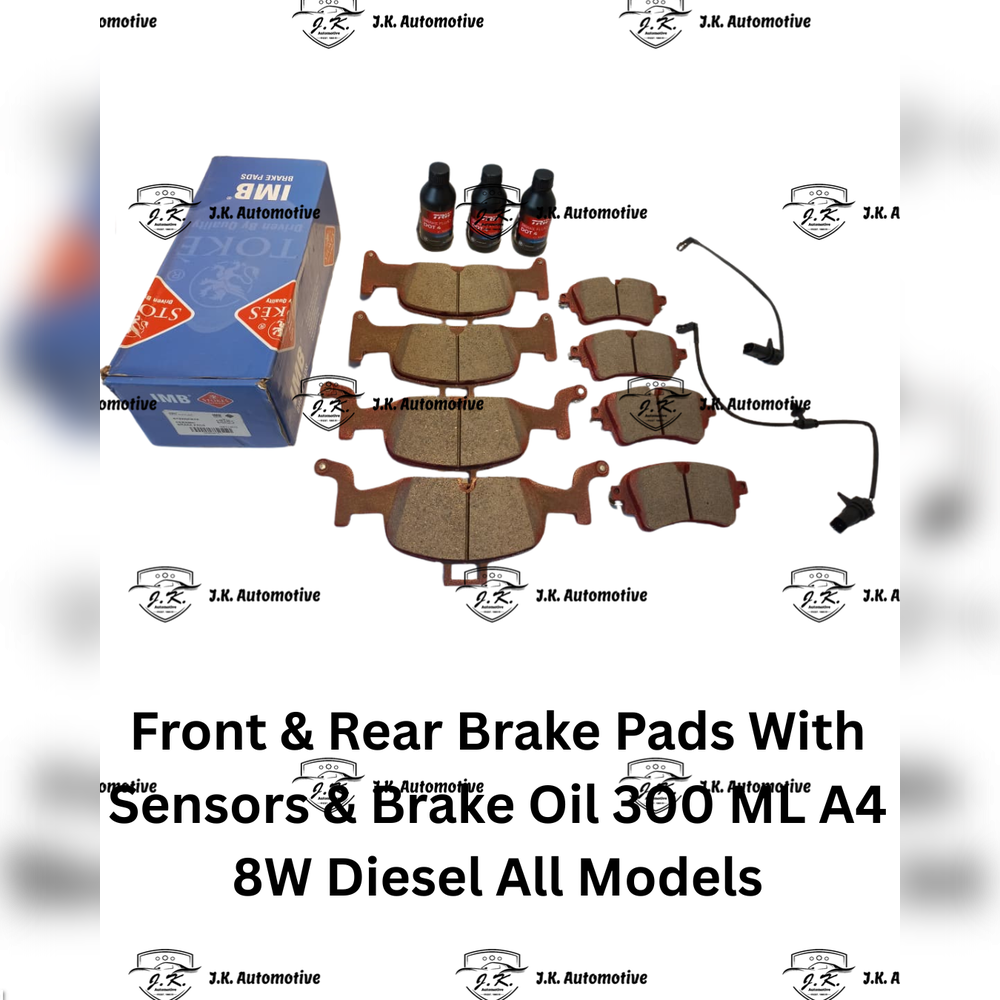 Front And Rear Brake Pads With Sensors And FREE Brake Oil 300 ML Audi A4 8W Diesel All Models - 8W0698451BF / 8W0698451G / 2230801 / 8W0698151AC / 4K0698151AB / 8W0698151AQ / 2240201 - Image 2