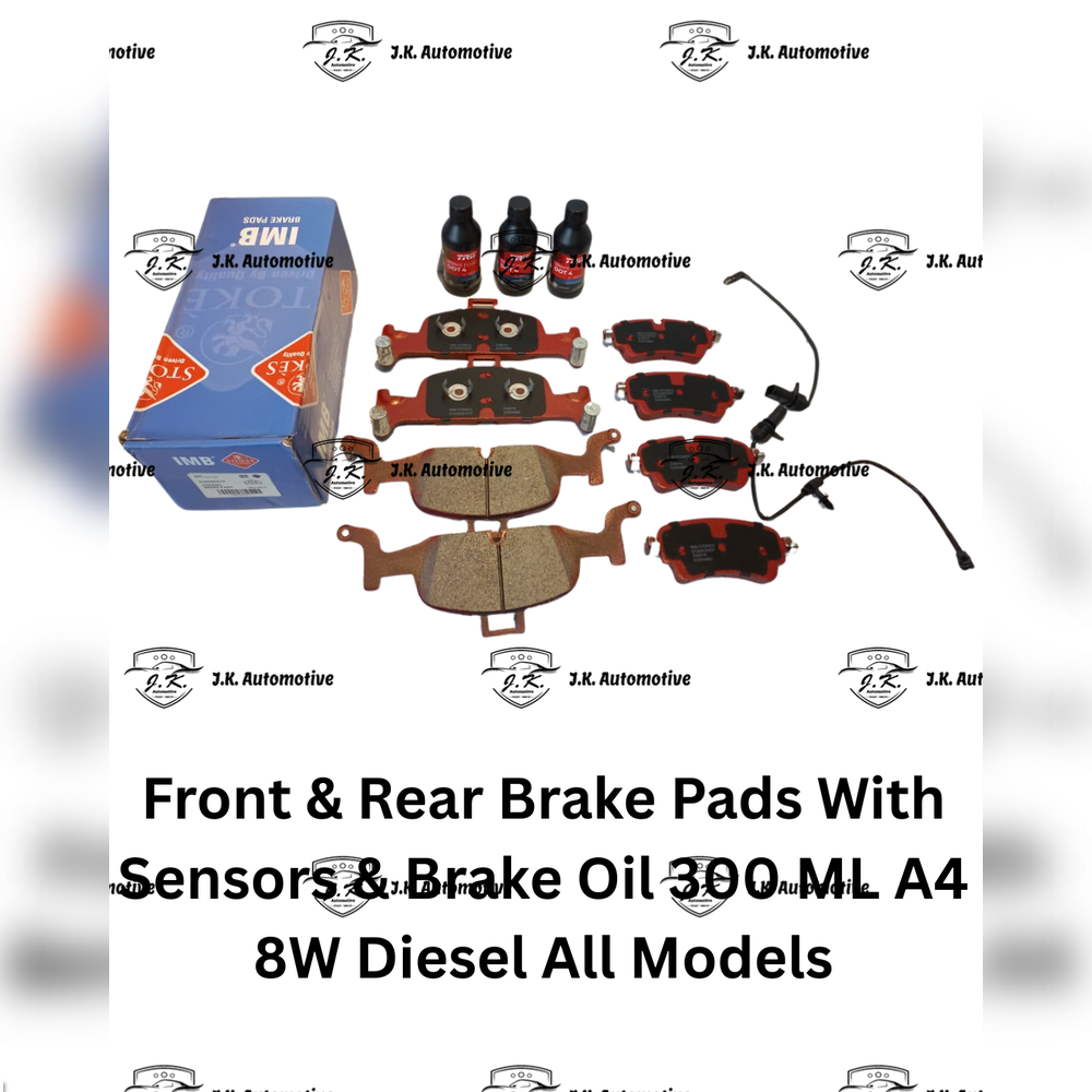 Front And Rear Brake Pads With Sensors And FREE Brake Oil 300 ML Audi A4 8W Diesel All Models - 8W0698451BF / 8W0698451G / 2230801 / 8W0698151AC / 4K0698151AB / 8W0698151AQ / 2240201 - Image 3