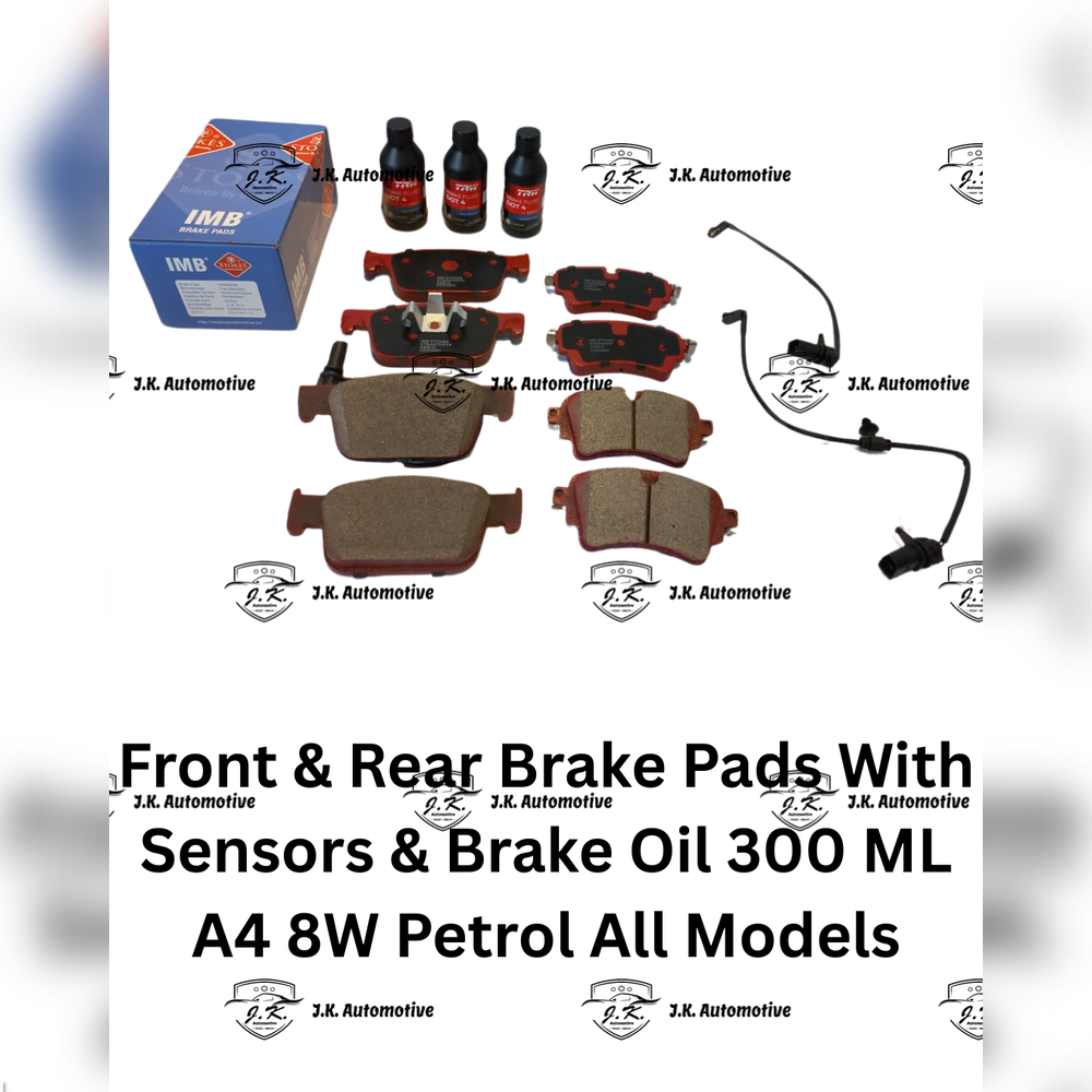 Front And Rear Brake Pads With Sensors And FREE Brake Oil 300 ML Audi A4 8W Petrol All Models - 8W0698451BF / 8W0698451G / 2230801 / 8W0698151BG / 2238301 - Image 3