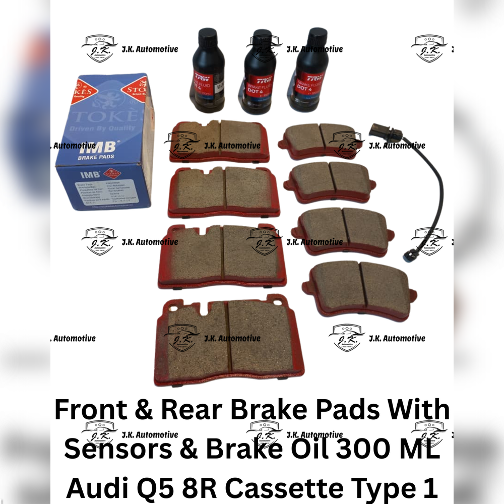 Front And Rear Brake Pads With Sensors And FREE Brake Oil 300 ML Audi Q5 8R Cassette Type 1 - 8K0698151A / 8K0698151F / 2470681 / 8R0698151H / 2564301 - Image 2