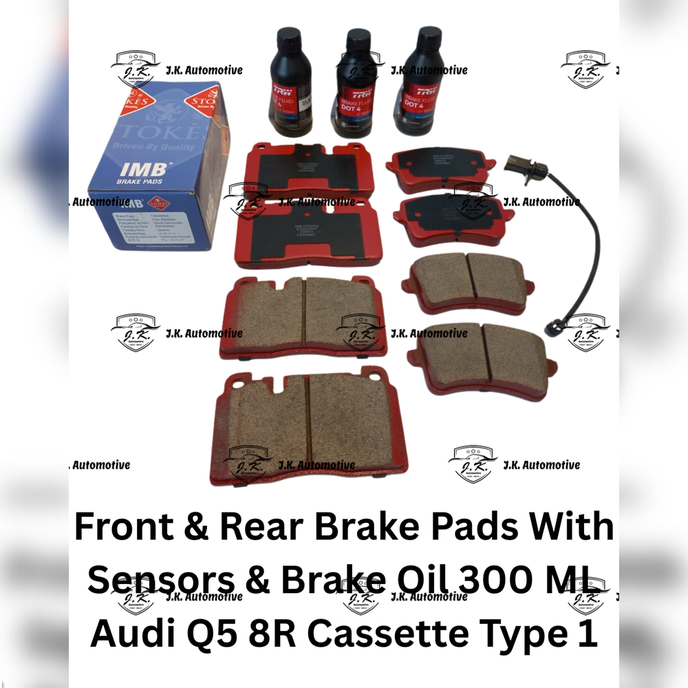 Front And Rear Brake Pads With Sensors And FREE Brake Oil 300 ML Audi Q5 8R Cassette Type 1 - 8K0698151A / 8K0698151F / 2470681 / 8R0698151H / 2564301 - Image 3
