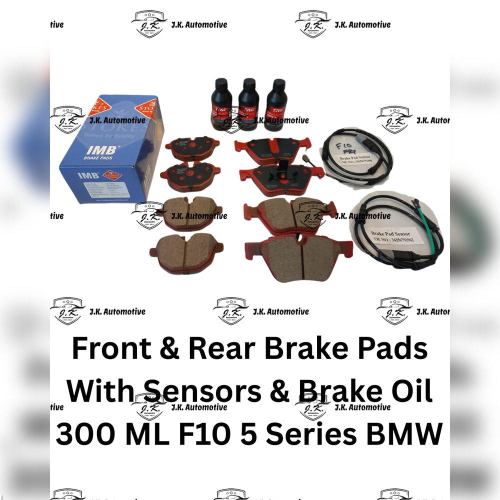 Front And Rear Brake Pads With Sensors And FREE Brake Oil 300 ML F10 520D 5 Series BMW - 34206877648 / 34206879857 / 34216788284 / 2456101 / 34112449269 / 34116856591 / 34116775310 / 34116858047 / 2469701 - Image 3