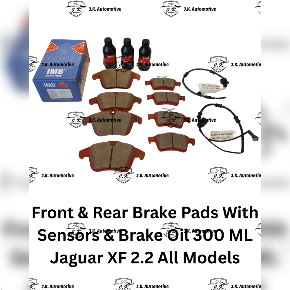 Front And Rear Brake Pads With Sensors And FREE Brake Oil 300 ML Jaguar XF 2.2 All Models - C2C039929 / C2C39929 / C2C27290 / 2408401 / C2C27271 / C2Z22083 / 2413701 - Image 2