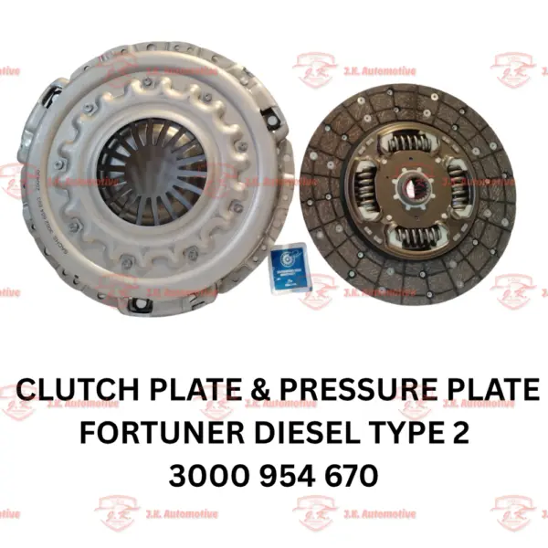 Clutch Plate & Pressure Plate Toyota Fortuner Diesel Type 3 New Model 3000 954 670 Sachs