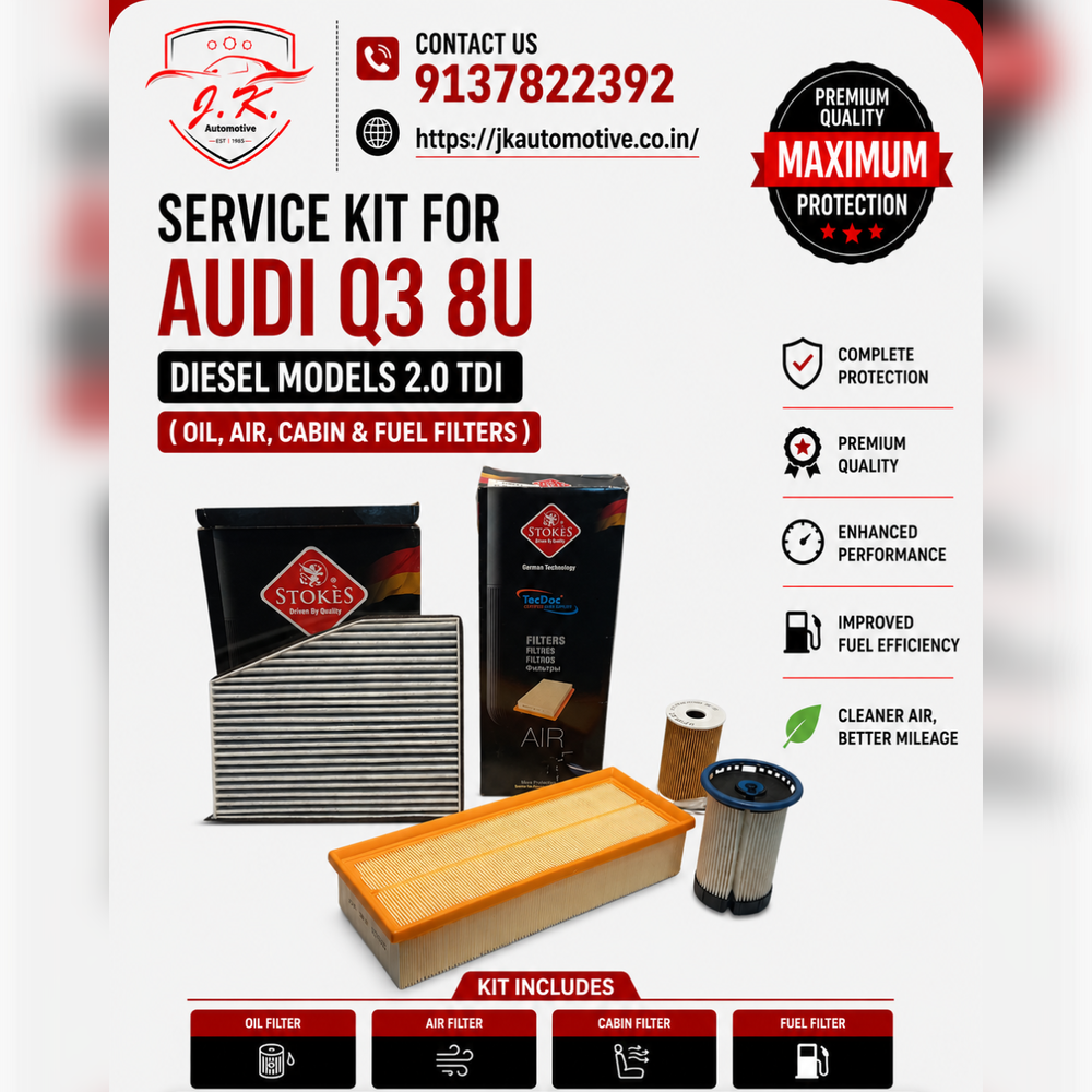 Volkswagen Jetta 2.0 TDI Diesel Service Kit Oil Air Cabin Fuel Filters 03L115562 1KD129620B 1K1819653 5Q0127177A (2011-2018)