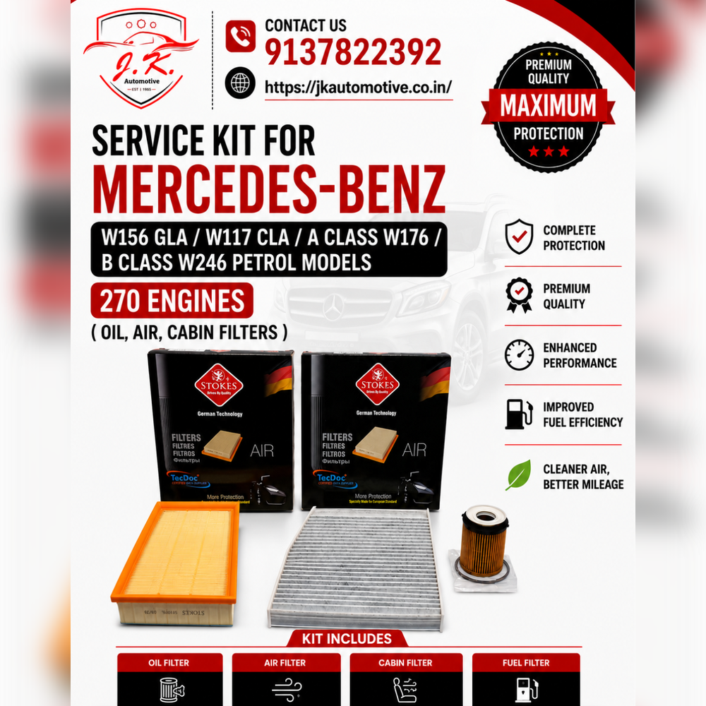 Mercedes-Benz A200 W176 M270 Petrol Service Kit Oil Air Cabin Filters A2701800009 A2700940004 A2468300018 (2012-2018)