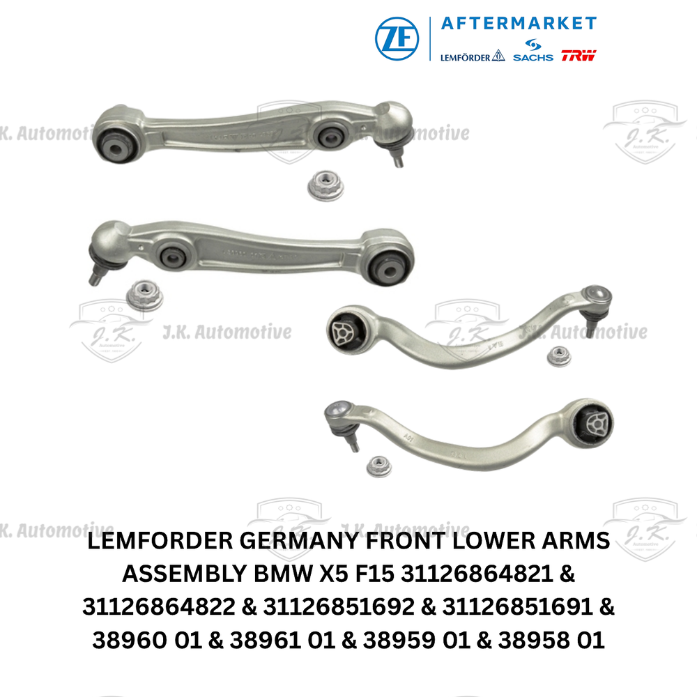 Lemförder Germany Front Lower Arms Assembly for BMW X5 F15 – Lemförder 38960 01 / 38961 01 / 38959 01 / 38958 01 – OEM 31126864821 / 31126864822 / 31126851692 / 31126851691