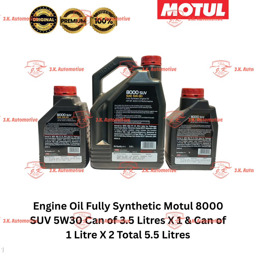 Engine Oil Fully Synthetic Motul 8000 SUV 5W30 Can of 3.5 Litres X 1 And Can of 1 Litre X 2 Total 5.5 Litres - Image 2