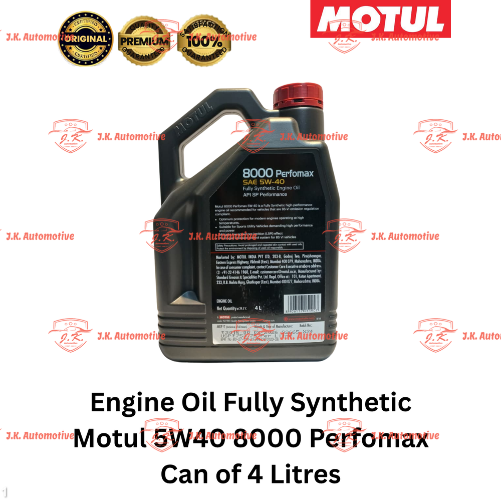 Engine Oil Fully Synthetic Motul 5W40 8000 Perfomax Can of 4 Litres - Image 2