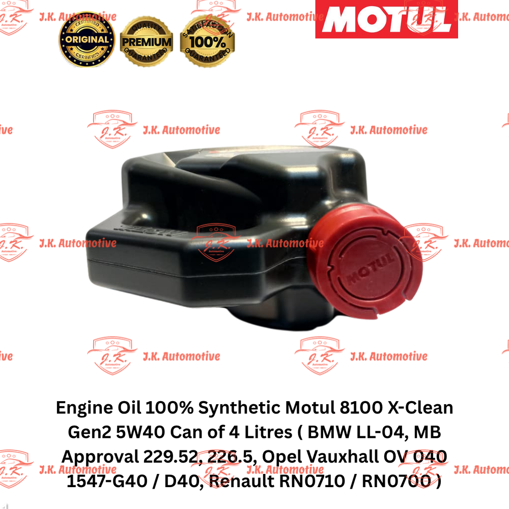 Engine Oil 100% Synthetic Motul 8100 X-Clean Gen2 5W40 Can of 4 Litres ( BMW LL-04, MB Approval 229.52, 226.5, Opel Vauxhall OV 040 1547-G40 / D40, Renault RN0710 / RN0700 ) - Image 4