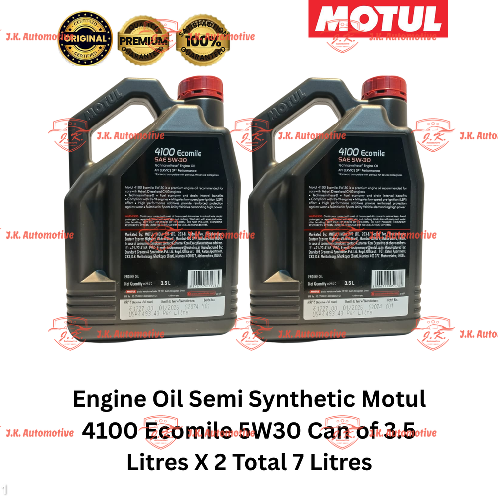 Engine Oil Semi Synthetic Motul 4100 Ecomile 5W30 Can of 3.5 Litres X 2 Total 7 Litres - Image 2