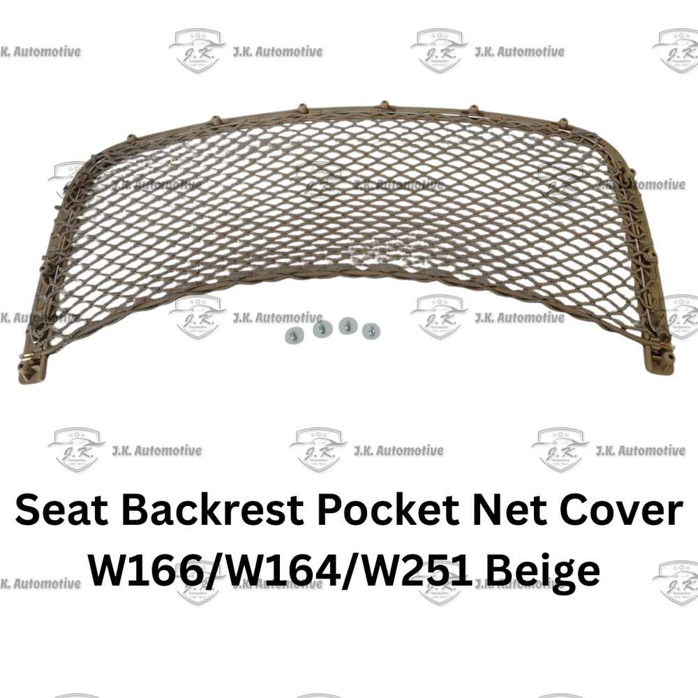 thumbnail image 2 of Beige Front Seat Back Storage Pocket Net For Mercedes Benz W166 W251 W164 2 of 4