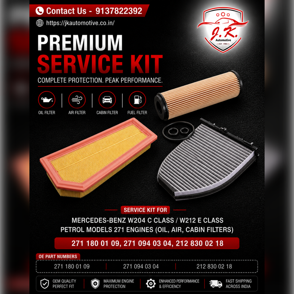 Mercedes-Benz E200 CGI W212 M271 Petrol Service Kit Oil Air Cabin Filters A2711800009 A2710940100 A2048300518 (2009-2016)