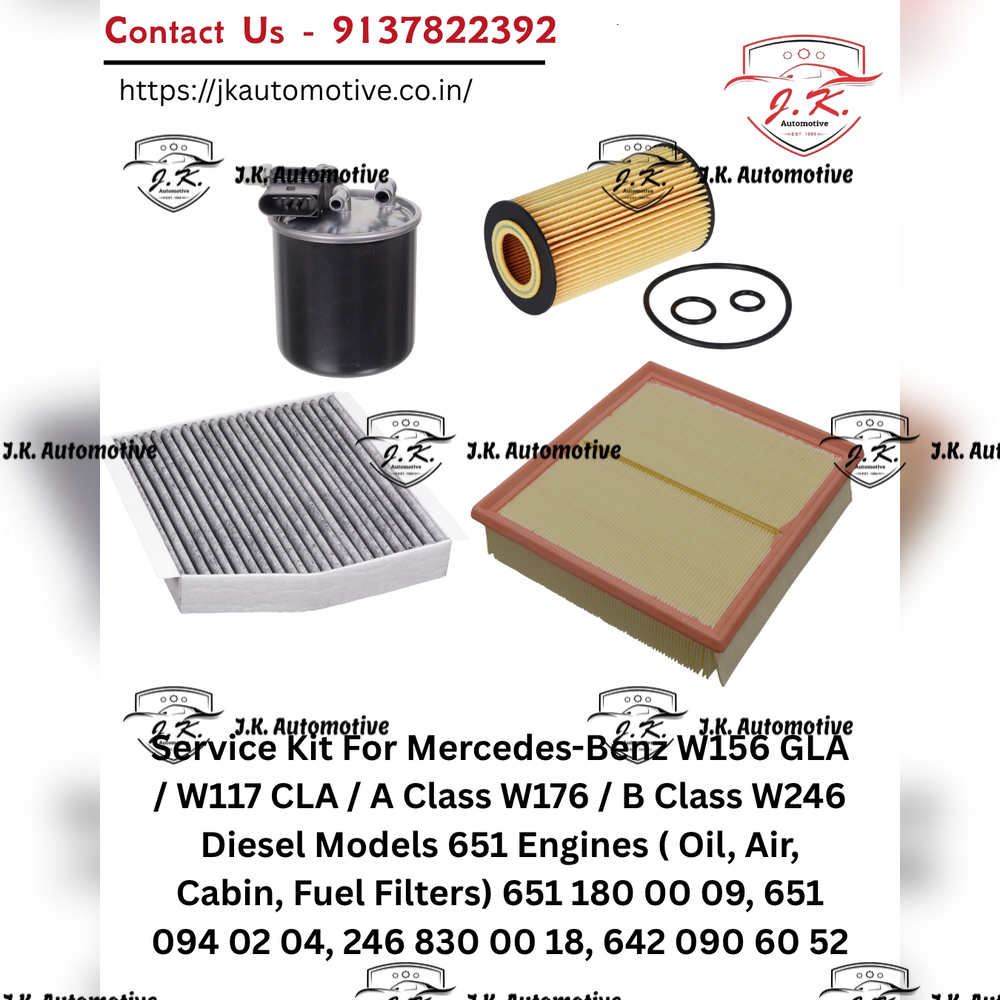 Mercedes-Benz A180 CDI W176 OM651 Diesel Service Kit Oil Air Cabin Fuel Filters A6511800109 A6510940204 A2468300018 A6420903152 (2012-2018) - Image 2