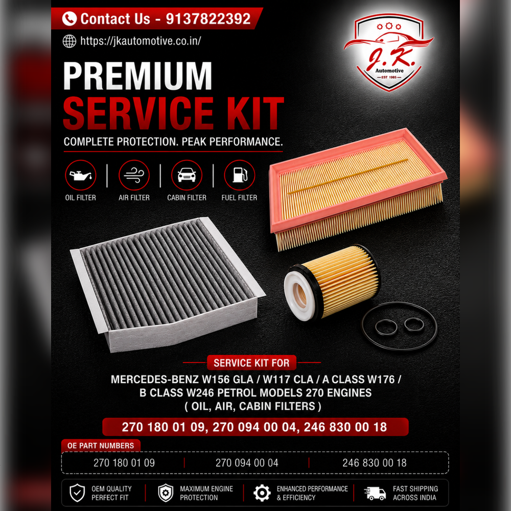 Mercedes-Benz B180 W246 M270 Petrol Service Kit Oil Air Cabin Filters A2701800009 A2700940004 A2468300018 (2011-2018)