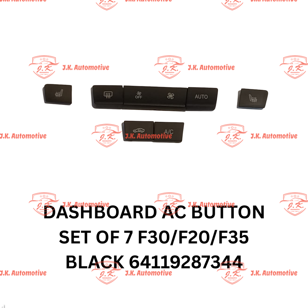 Dashboard A/C Button Set Of 7 BMW F30 3 Series Type 1 Black 64119287344